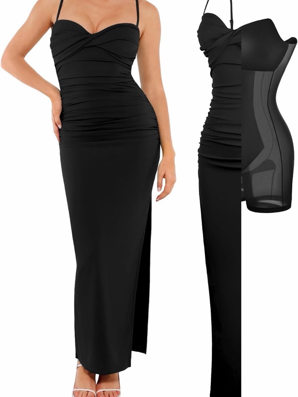 Women’s Black Shape-wear Cocktail Dress with Sweetheart Neckline